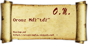 Orosz Máté névjegykártya